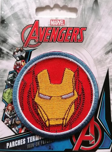 Disney Marvel Avengers Iron-On Patch: Iron Man Head Circle New Free Ship - Picture 2 of 11