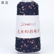 50g 400M Sequin Yarn 3mm Sparkling yarn Knitting Crocheting Sewing Thread