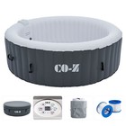 Co-Z Inflatable Spa Tub w 120 Air Jets Heater Air Pump Outdoor Round Hot Tub