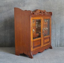 Antique Victorian Smokers Cabinet Table top Drawers / 2 Door Apothecary Cabinet