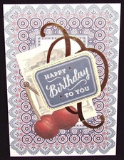 Anna Griffin Happy Birthday to you Card w/Cream Envelope design inside envelope