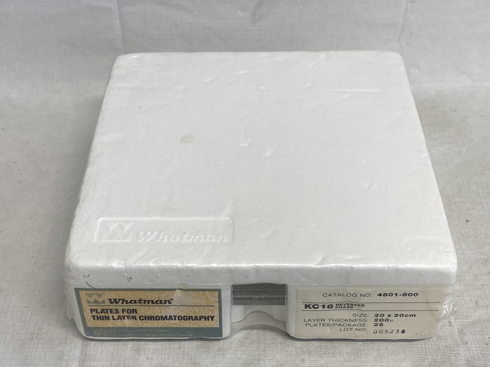 (25) WHATMAN TLC Chromatography Silica Gel KC18 Uniplates 20x20cm 4801-800