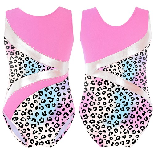 Kids Girl's Jumpsuit Patchwork Bodysuit Performance Rompers Metallic Gymnastics - Picture 67 of 76