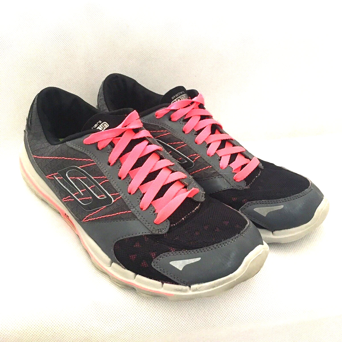 Skechers Go Run 3 Shoes Womens Size 9.5 Gray Black Athletic