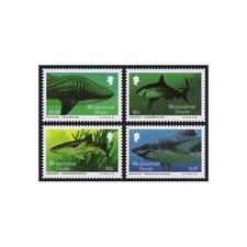 Montserrat 643-646,646a, MNH. Mi 666-669, Bl.43. Sharks 1987. Tiger,Lemon,While,