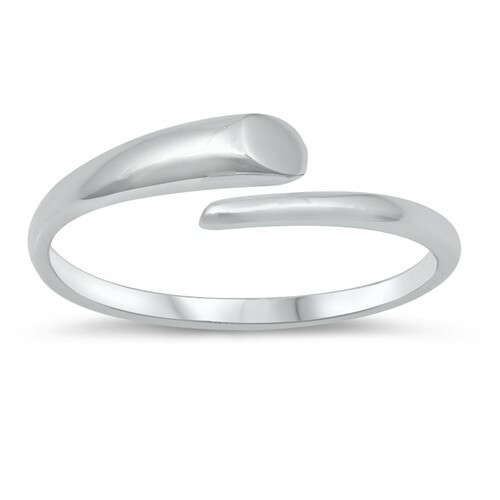 Rhoduim Plated Sterling Silver Wrap Ring Size 8