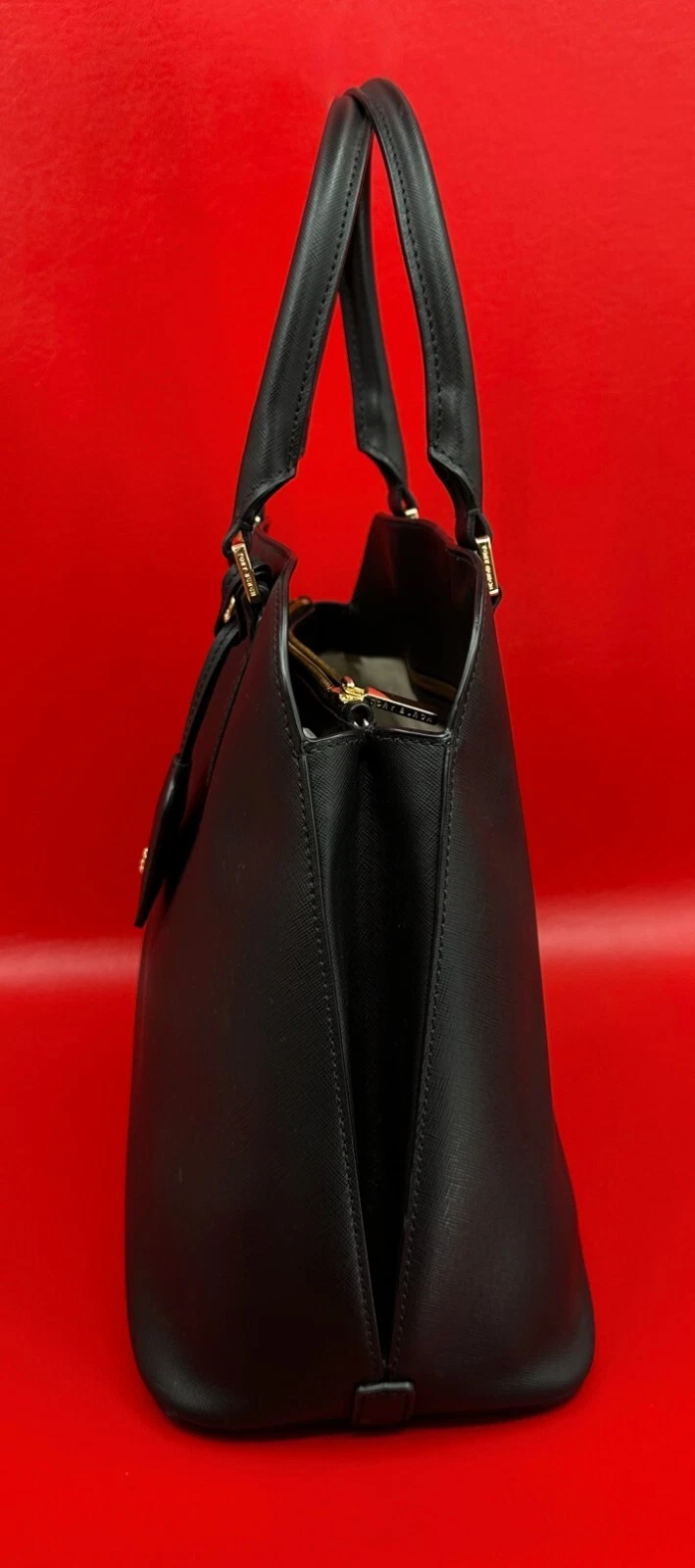 Borsa tote Tory Burch Robinson a cupola triplo scomparto convertibile in pelle nera