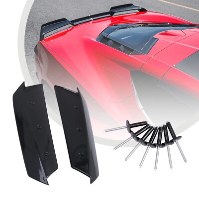 Carbon Flash Rear Spoiler Wing Wickers For Corvette C8 2020-2025 w/ Bolts