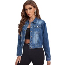 Cali Chic Women's Denim Jacket Celebrity Medium Wash Blue Authentic Denim Jacket