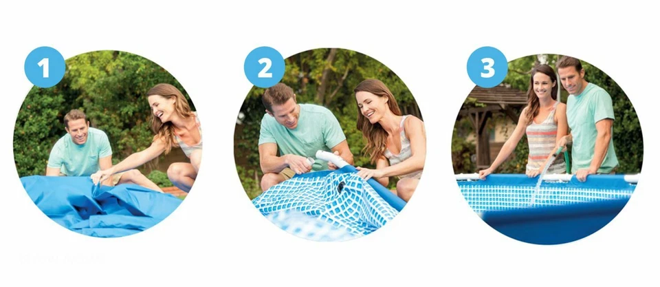 6 in1 Set Green Pool Frame Pool Gartenpool Schwimmbecken 260 x 160 x 65 cm Intex - Bild 3 von 4