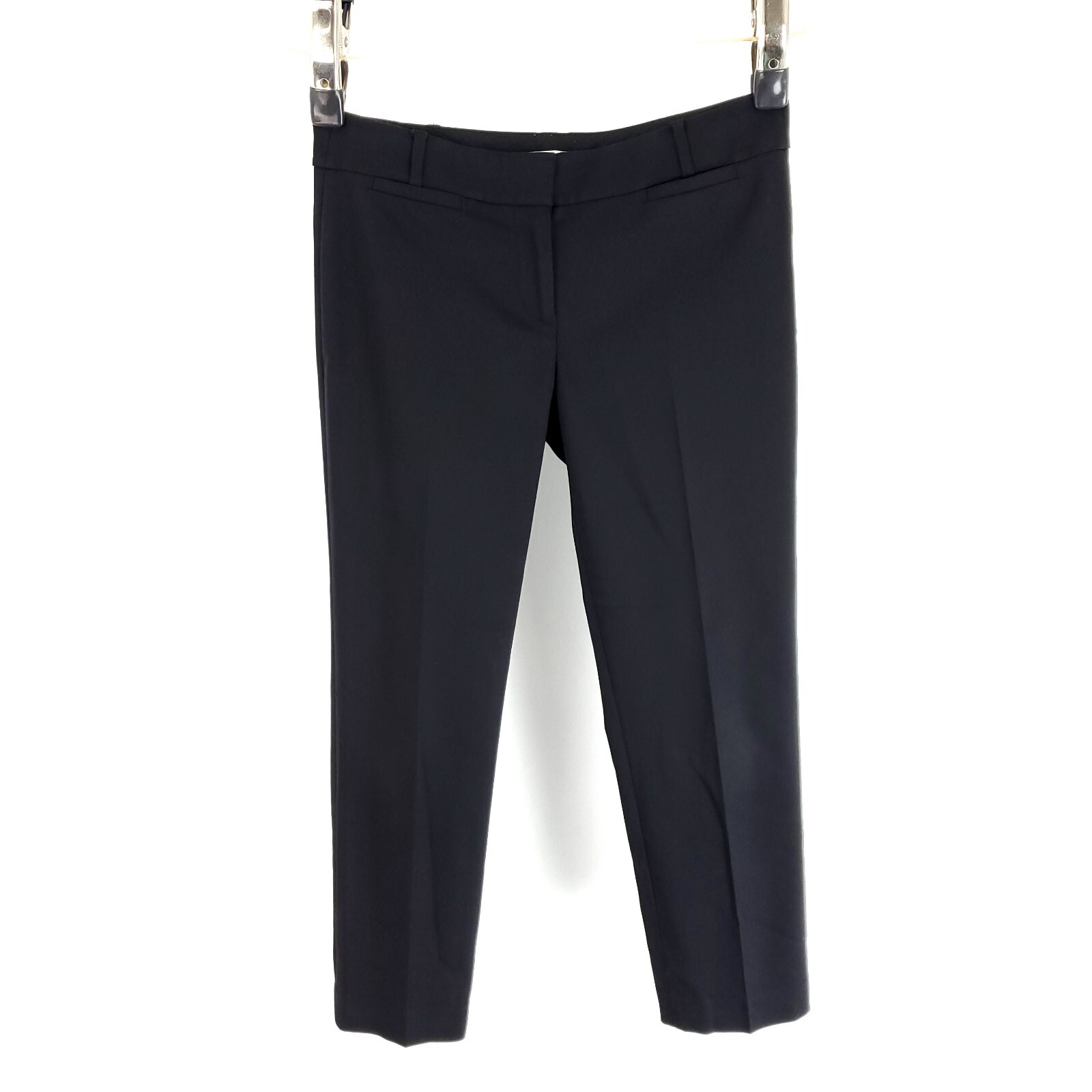Ann Taylor Loft Dress Pants Flat Front Black Low Rise Size 4 32 27 ann-taylor-loft-dress-pants-flat-front-black-low-rise-size-4-32-27