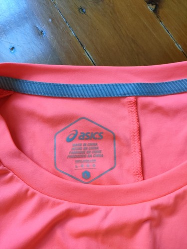 Asics mens t shirt size L Orange short sleeve crew neck fitness EUC - Picture 2 of 4