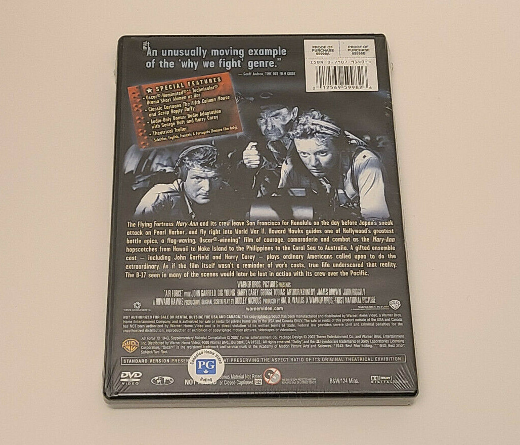 AIR FORCE (DVD, 1943) Howard Hawks - John Garfield - NEW Sealed | eBay