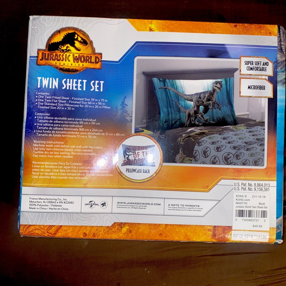 Jurassic World Dominion Kids 3 Piece Microfiber Twin Sheet Set New EBay jurassic-world-dominion-kids-3-piece-microfiber-twin-sheet-set-new-ebay