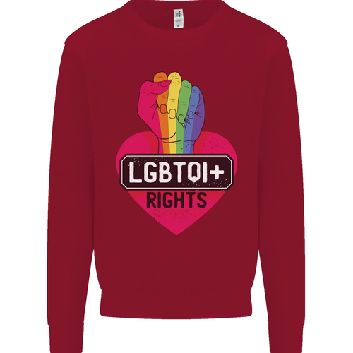 LGBTQI + Rights Gay Pride Awareness LGBT Kids Sweatshirt Sweater - Picture 7 of 97