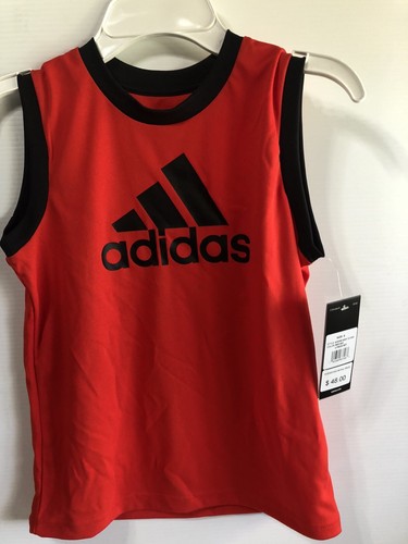 Adidas Boys Black Shorts and Red Top, Size 6 NWT - Picture 2 of 7