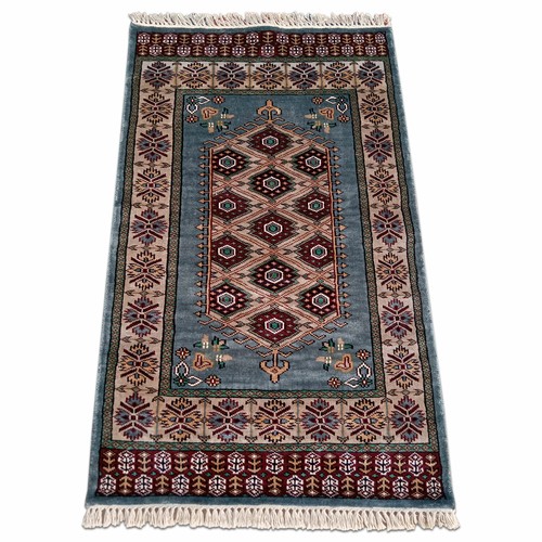 Traditional Hand Knotted Ink Black Artsilk Rug Size 2.5Ft x 4Ft For Home Decor - Picture 11 of 15