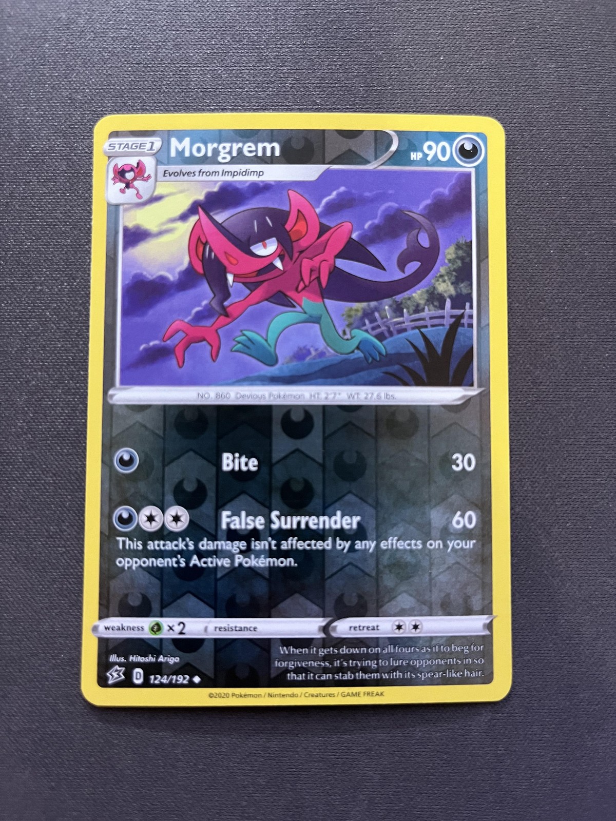 Rebel Clash #124/192 Morgrem Reverse Holo Pokemon Card TCG