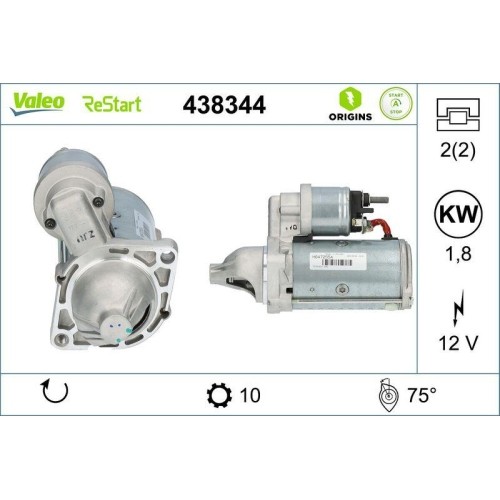 Démarreur Valeo 438344 pour remplacer la pièce usée de votre Fiat
