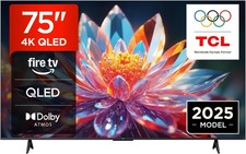 TCL 75T6C-UK 75 Inch QLED 4K HDR TV, Fire TV (Smart TV with Dolby Vision & Atmos