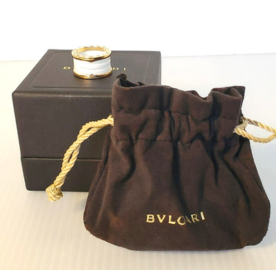 Bvlgari B. Zero 1 Ring 18kt Rotgold & weiße Keramik mit vier Bändern Größe 5-5,5