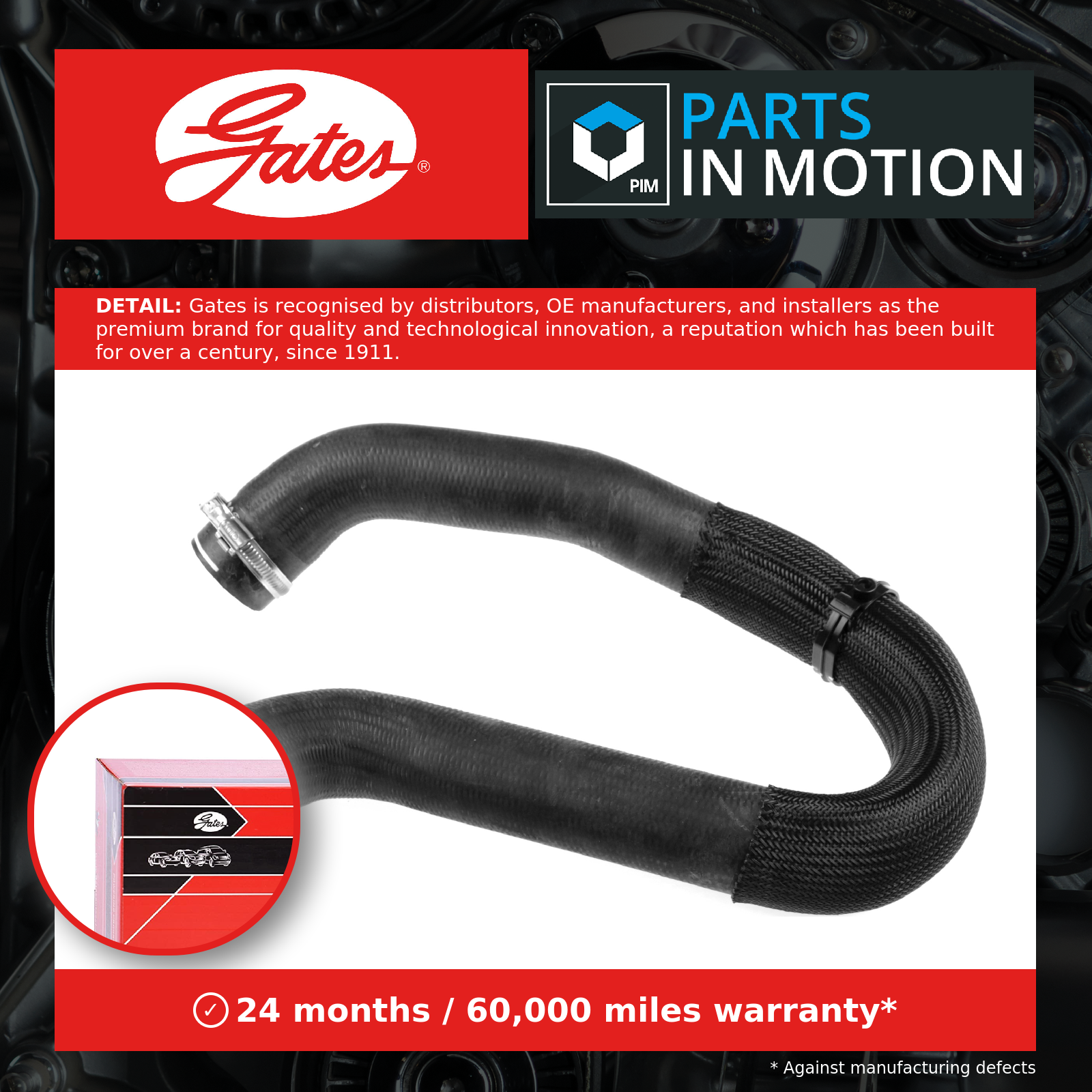 Turbo Hose fits PEUGEOT EXPERT 1.6D 2016 on Charger Gates 9806788380 Quality New - Image 12