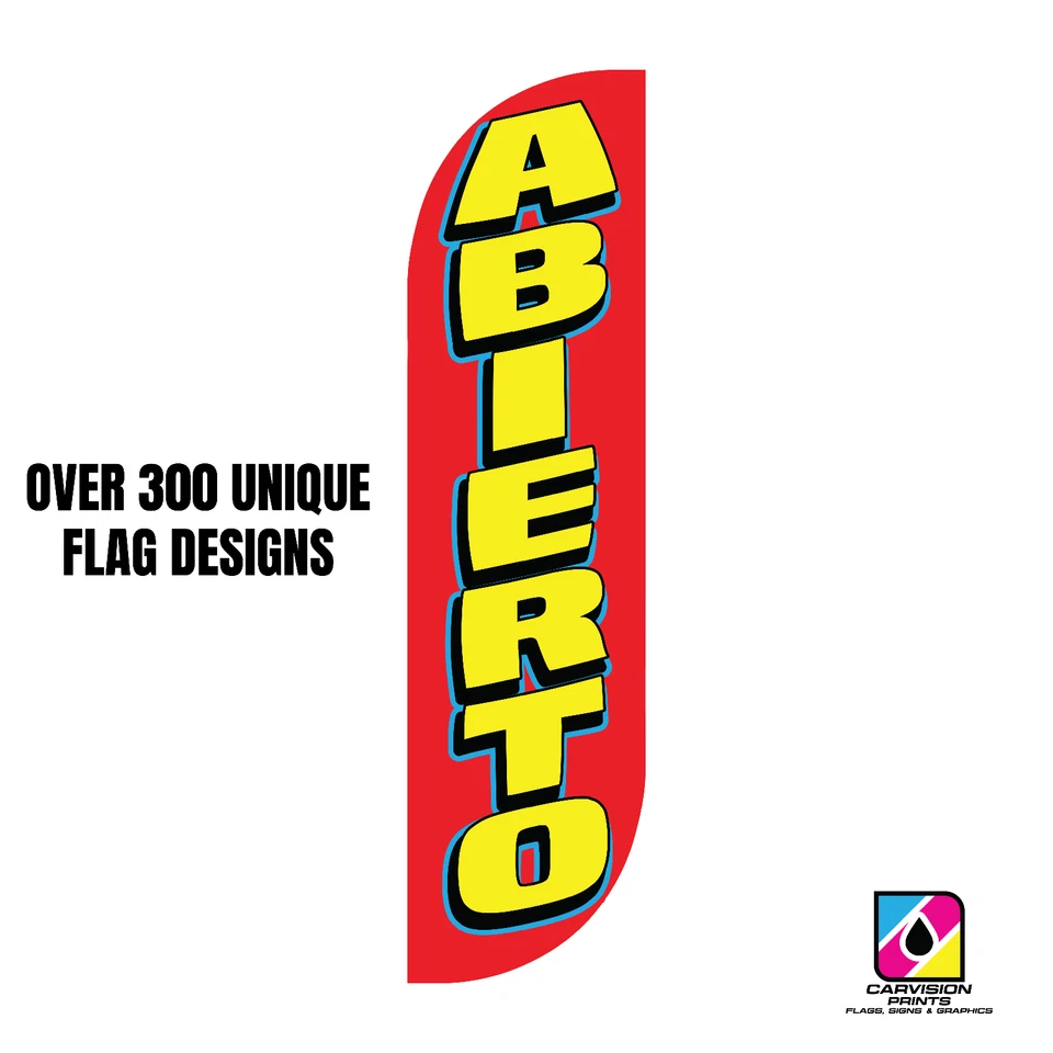 Abierto Advertising Swooper Feather Flutter Flag Bandera - Image 2 of 4