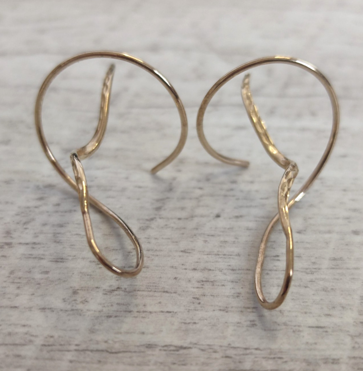 9ct Yellow Gold Dangle Earrings Twist Bar 375 Gold Hallmark 39mm Drop image 4