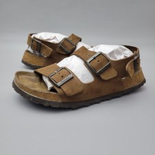 Betula Birkenstock Milano Brown Leather Back Strap Sandal Mens US Size 10 Narrow