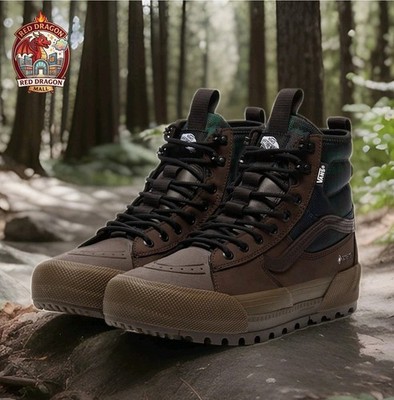 VANS Sk8-Hi Gore-Tex MTE-3 Tech Brown Green Plaid Boots VN0A5I11BGS - M6.5/W8