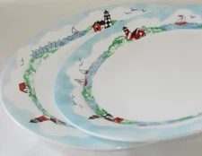 ❤️ NMC Corelle OUTER BANKS Choose: DINNER or LUNCH PLATE Lighthouse Nautical Sea
