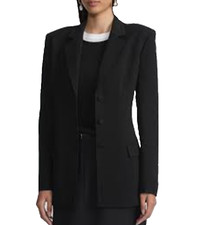 Lafayette 148 New York Single Breasted Three Button Blazer Black Sz 6 A004084
