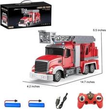 9 CH Remote Control Fire Truck, Rc Fire Truck Toy, Fire Truck with Lights Workin
