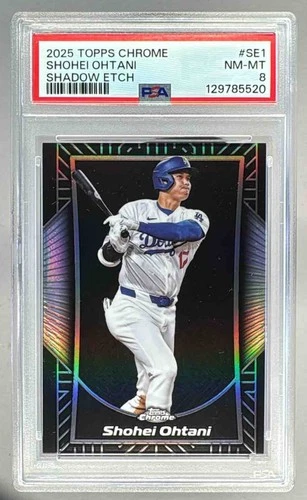 129785520 Shohei Ohtani 2025 Topps Chrome #SE-1 Shadow Etch PSA 8