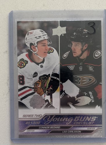 2023-24 UD Series 2 - Young Guns Checklist Connor Bedard, Leo Carlsson #500 (RC)