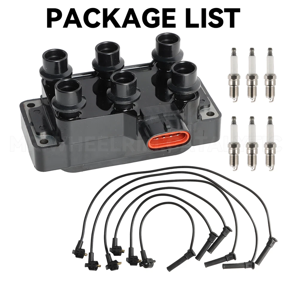 Ignition Coil & 6 Spark plug & 6 wire For Ford Explorer Sport Trac V6 4.0l FD480 - Image 2 of 4