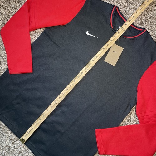 Nike Fußball Trainer 1/2 Reißverschluss Langarm Herren Größe Medium schwarz rot Dri Fit NEU - Bild 6 von 8
