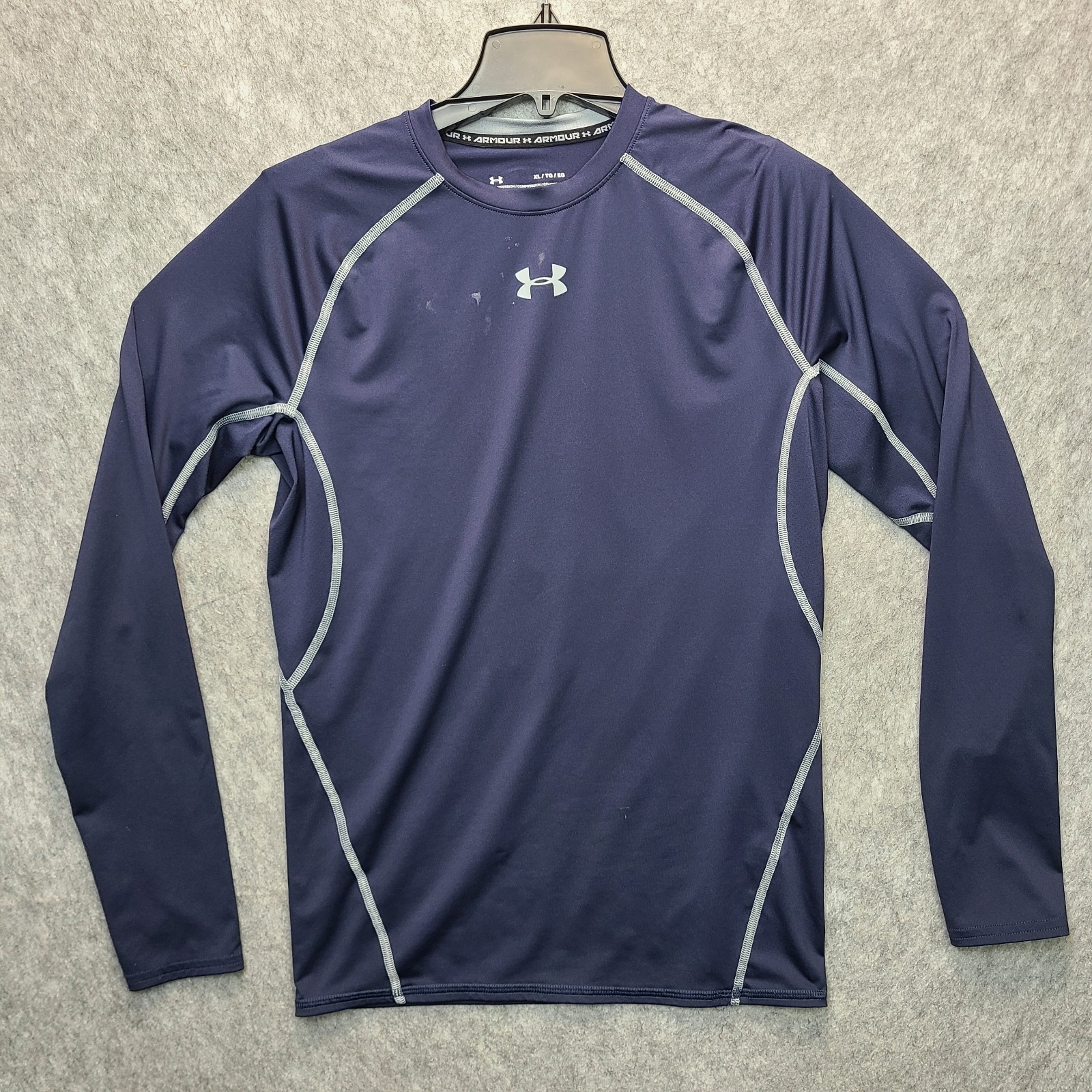 Under Armour Compression Shirt Mens XL Blue HeatGear Long Sleeve Athletic