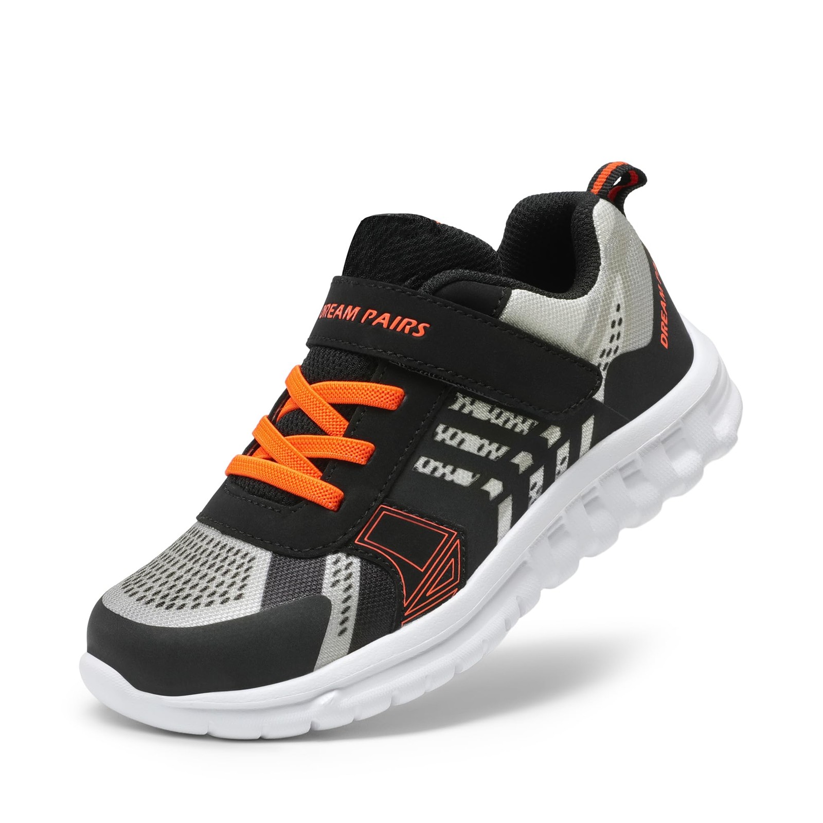 Size 5 Big Kid Breathable Black/grey/orange