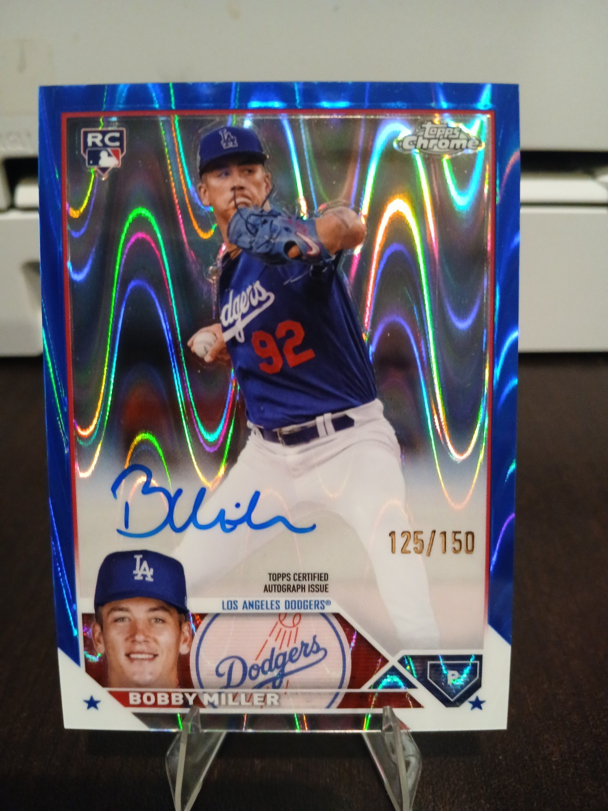 2023 Topps Chrome Update #RA-BM Blue RayWave Auto /150 Bobby Miller (RC, AU)