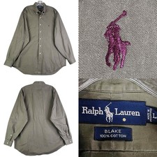 Polo Ralph Lauren Shirt Oxford Button Down Mens Size Large L Gray Solid