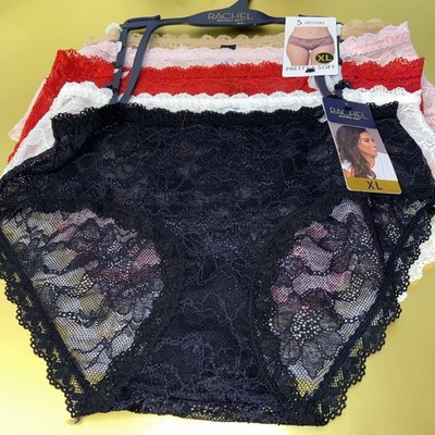 RACHEL ROY SET OF 5 !ASSORTED LACE HIPSTER PANTIES / X-LARGE