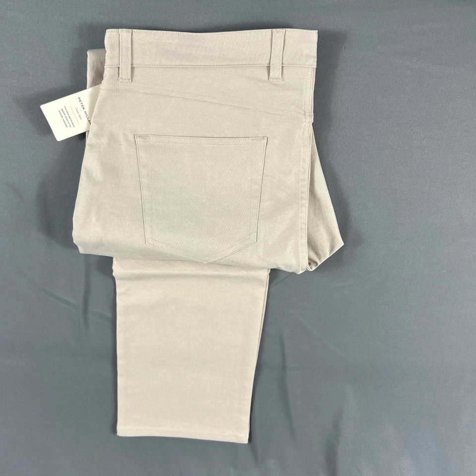 Peter Millar Golf Pants Crown Sport eb66 Performance 36 x 32 Khaki NWT MSRP $168 - Image 3 of 4