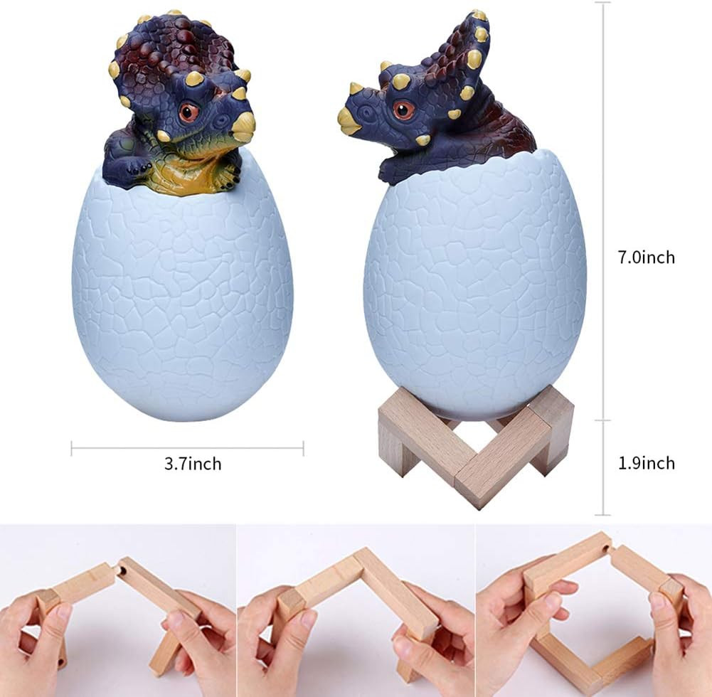 Lampada LED Dinosauro 16 Colori RGB - Batteria 1200mAh USB Touch - 4