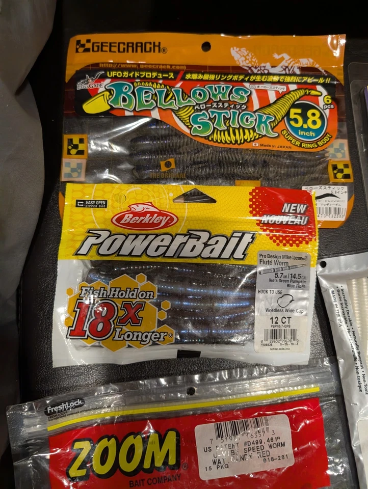 Lot of 9 New Bass Packs Plastics Fishing Lures – Lot F Plus Extra Baits  - Image 4 of 4