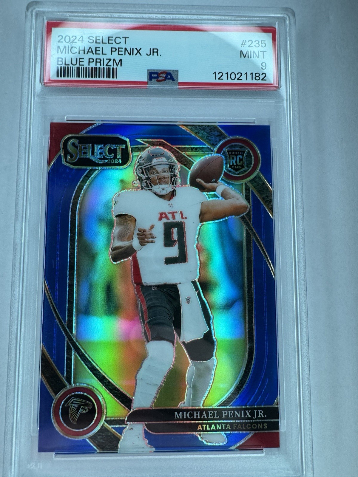 Michael Penix Jr. 2024 Panini Select Blue Club Level Rookie /99 PSA 9 Pop 5