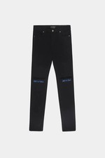 RTA Bryant Ripped Skinny Jean Black Blue Rest In Peace