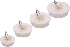 Bath Tub Drain Stoppers, 4 Pieces Sink Bathtub Plug Rubber Kitchen White