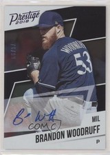 2018 Chronicles Prestige Xtra Points Purple 76/99 Brandon Woodruff Auto s3g