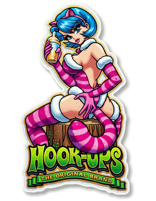Hook Ups Cat Girl skateboard sticker Die Cut Waifu Sticker Decal 6.5''